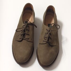 Rockport Women's Suede Lace Up Oxford Flat Shoes. Green Size 7.5 Leather